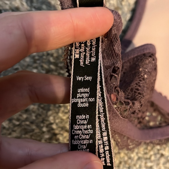 Victoria’s Secret Very Sexy Unlined Push-up Without padding Mauve lace Bra34C - Picture 8 of 11